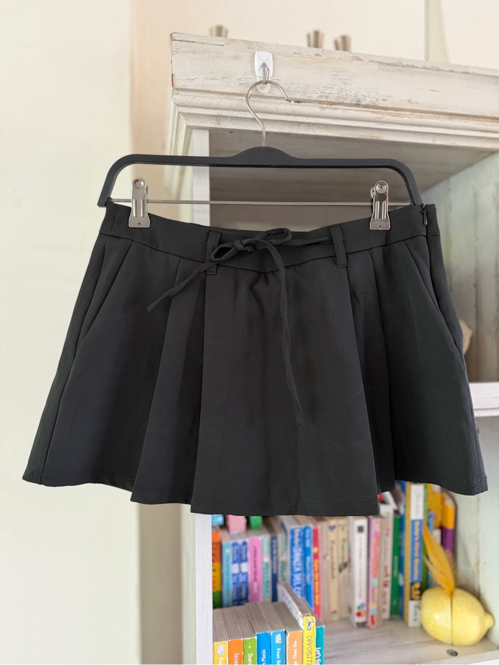 Streetwear Society Black Pleated Mini Skort Skirt Size Small Y2K